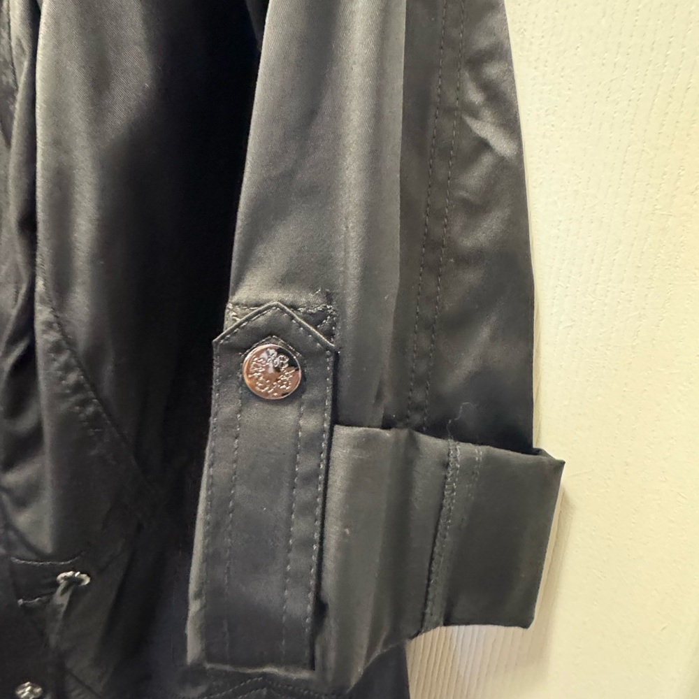White House Black Market Satin Black Jacket - Picture 3 of 7